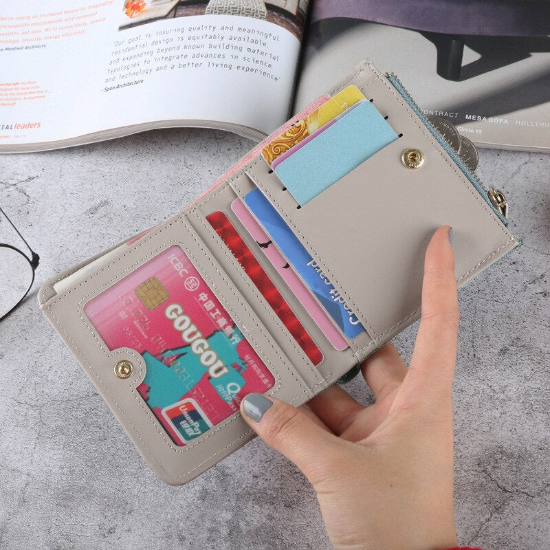 Women Cute Cat Wallet Small Zipper Girl Wallet Brand Designed Pu Leather Women Coin Purse Female Card Holder Wallet Billetera