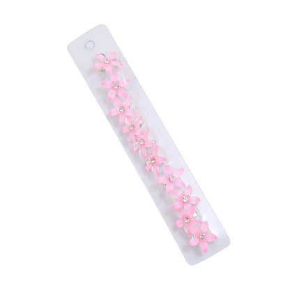 10PCS/Set Hair Clip Braided Hair Small Flower Hair Buttons Hairpin Girl Cute Headdress Girl Mini Hair Claw Hair Accessories