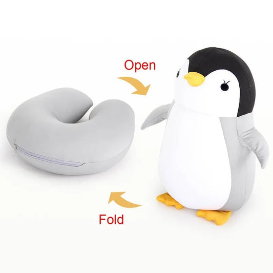 Deformable U-shape Travel Pillows  Airplane Penguins Cushion Plush Toy Neck Pillow