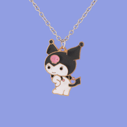 New Hello Kitty Pearl Necklace Cartoon Sanrio Anime KT Cat Luxury Y2k Sweet Clavicle Pendant Christmas Gift Girls Without Box