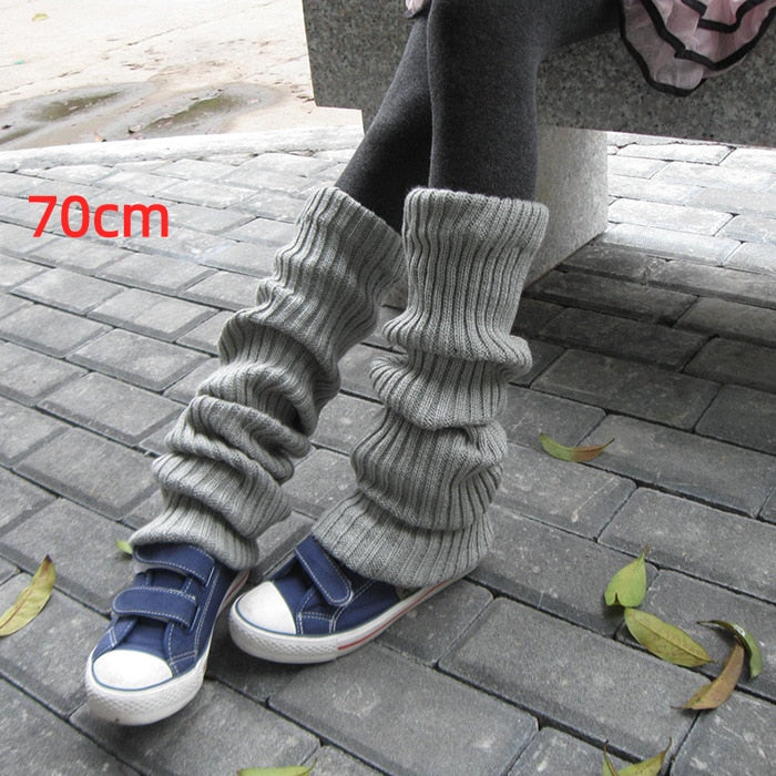 Gothic Women's Striped Leg Warmers Lolita Long Socks Knitted Leggings Japanese Sweets Winter Socks Kawaii Arm Ankle Warmers