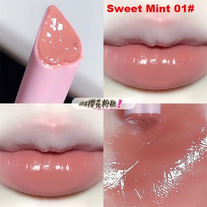 Jelly Mirror Lipstick Lip Gloss Non-stick Cup Mirror Lip Tint Heart-shaped Lipstick Moisturizing Lipgloss Long-lasting Lipstick