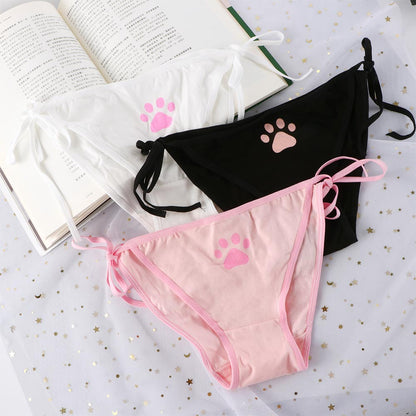 Bandage Lolita Panties Low Waist Lingerie Cute Claw Women's Briefs Low Waist Animation Underwear