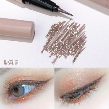 Diamond Glitter Matte Eye Liner Pencil Eye Makeup Highlighter Waterproof Pearl Champagne Brighten Silkworm Shadow Eyeliner Pen