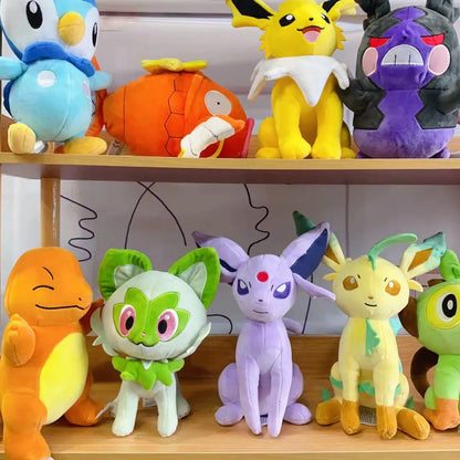 18-28cm Pokemon Plush Toy Grookey Sprigatito Oshawott Leafeon Espeon Morpeko Gonbe Mimikyu Anime Figure Peluche Toys