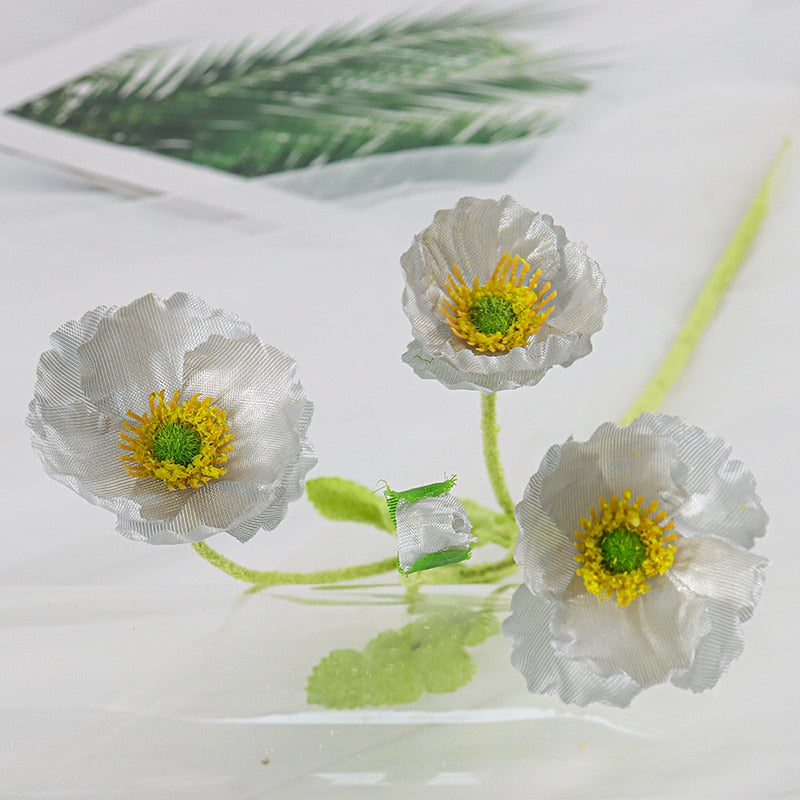 Artificial Flowers Poppy Silk Flowers Long Stem Housewarming  Garden Table Wedding DIY Party Wedding Bridal Bouquet Decoration