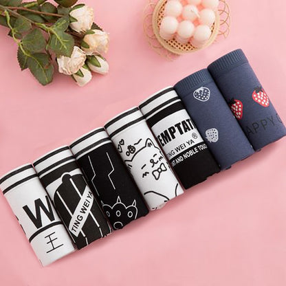 7PCS/Lot Women's Underwear Cute Cotton Panties Seamless Briefs For Girl Ladies Lingerie Cartoon Pantys Print Underpants