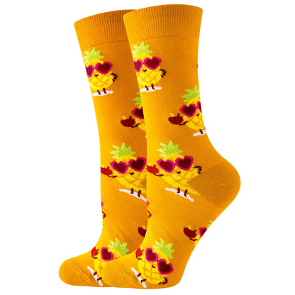 Cute Women Socks Cartoon Animal Food Fruit Socks  Kawaii Funny  Trendy Socks Happy Harajuku Casual Socks Autumn Spring Stocking