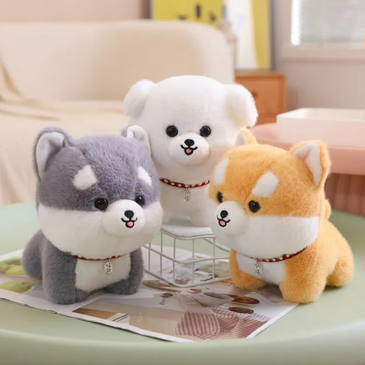 Cute Fluffy Shiba Inu Dog Plush Toy Adorbale Stuffed Animals Puppy Plushies Doll Kawaii Soft Kids Toys for Girls Boys Child Gifts