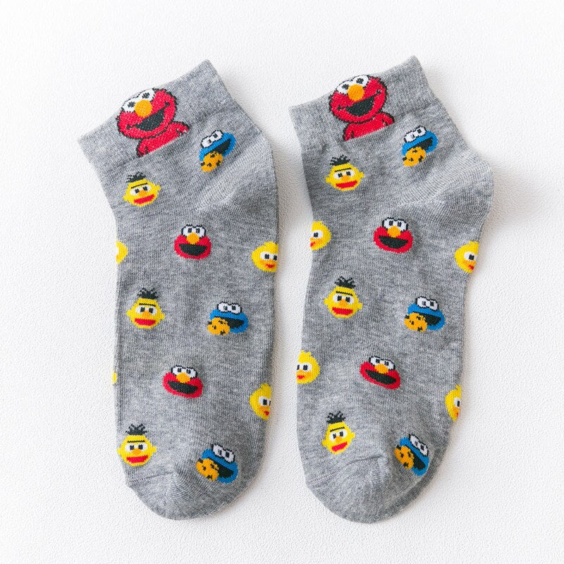 Women Cute Cartoon Expression Short Ankle Socks Happy Fashion Girls Funny Eared Lovers' Cotton Sokken Dropship