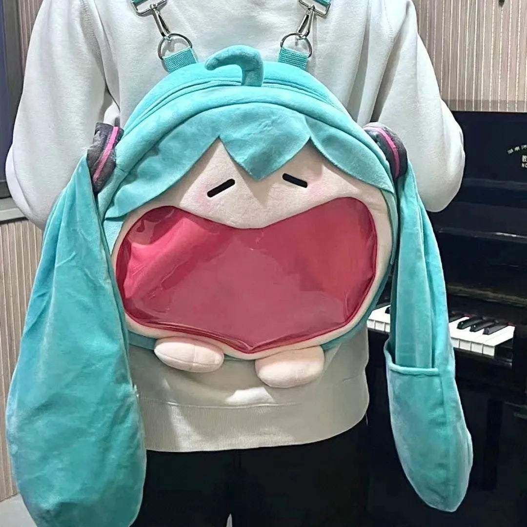 Hatsune Miku Kawaii Cartoon Backpack Painful Packet Cute Anime Girl Plush Shoulder Bag Knapsack Student Bag Kids Gifts Toys