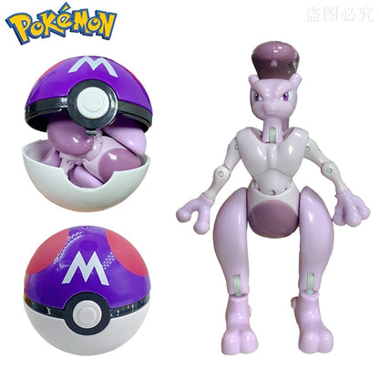 Poké Ball Catch & Battle Set: Pokémon Action Figures Pikachu Charizard Blastoise Venusaur Mewtwo Eevee Gyarados Collectible Toy Model Gift