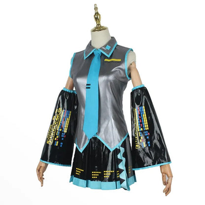 Anime Miku Cosplay Female Outfits Costume Japan Midi Dress Miku Wig Female Halloween Women's Girl's Cloth Costume