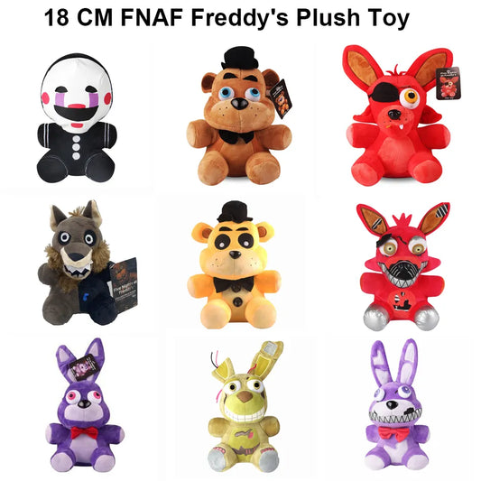 18cm FNAF Stuffed Animal Plush Toys Freddy Fazbear Bear Foxy Rabbit Bonnie Chica Peluche Juguetes Five Nights At Freddy's Plushie Toys Gifts