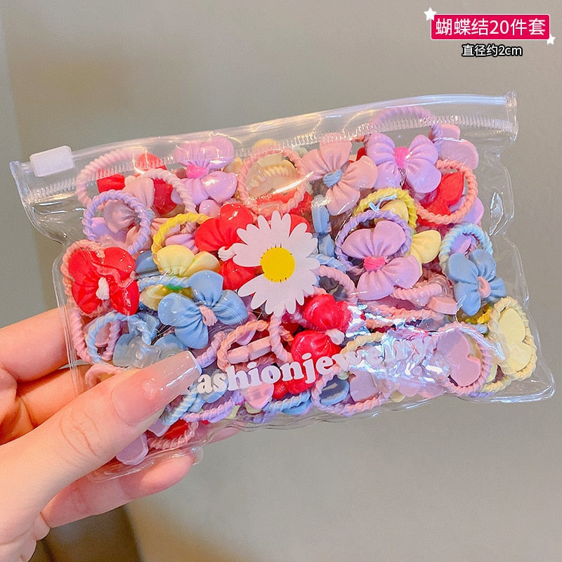 20/10Pcs Cute Rubber Bands for Children Will Not Harm Hair with Good Elasticity. Girl Baby Headbands and Curly Hair Accessories