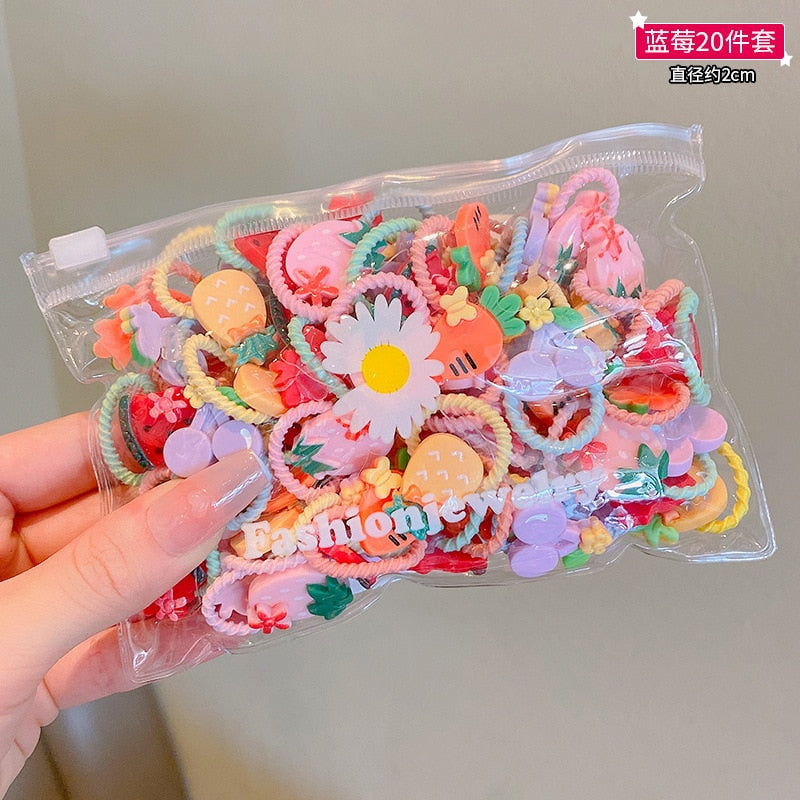 20/10Pcs Cute Rubber Bands for Children Will Not Harm Hair with Good Elasticity. Girl Baby Headbands and Curly Hair Accessories