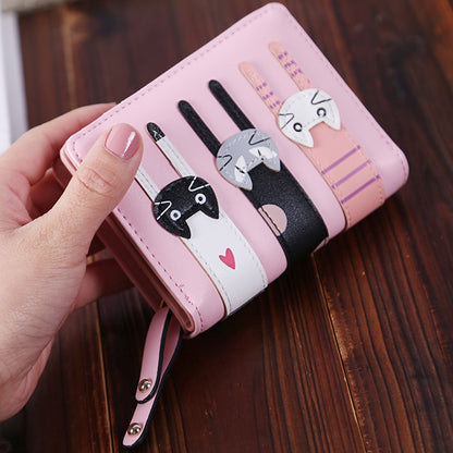 Women Cute Cat Wallet Small Zipper Girl Wallet Brand Designed Pu Leather Women Coin Purse Female Card Holder Wallet Billetera