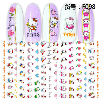 Cute Anime Character Series Nail Stickers Nail Art Supplies Disney Mickey Stitch Donald Duck 3D Stickers Nail Art Decorations