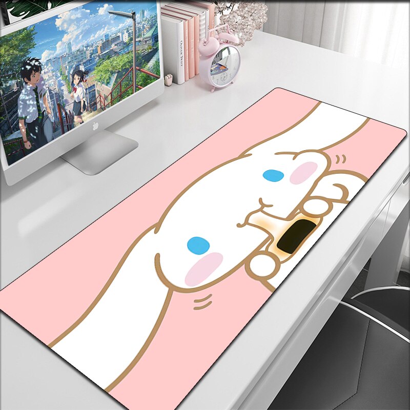 Mouse Pad Gaming Cinnamorol Deskmat Cute 900x400 Kawaii Computer Accessories Desk Mat Pads Gamer Large Carpet Mousepad Game Mats