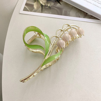 New Korean Vintage Flowers Large Metal Hair Claw Clip Ponytail Women Butterfly Shark Alloy Hair Claw Barrette Hair Accessories