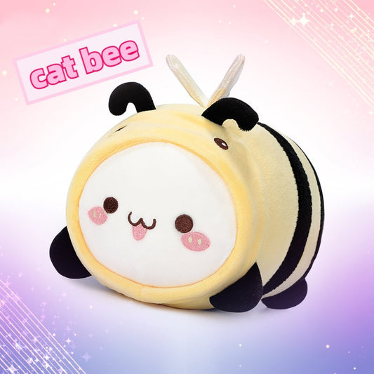 Cat Bee Plush Pillow Pet Axolotl Cute Kawaii Stuffed Animal Plushies Super Soft Panda Cow Corgi Hugging Pillow Bedding Sleeping Gifts for Kids
