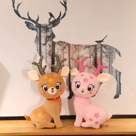 1Pcs 33/47/53cm Cute Star Sika deer Plush Toys Cartoon Animals Pillow Stuffed Dolls For Gift