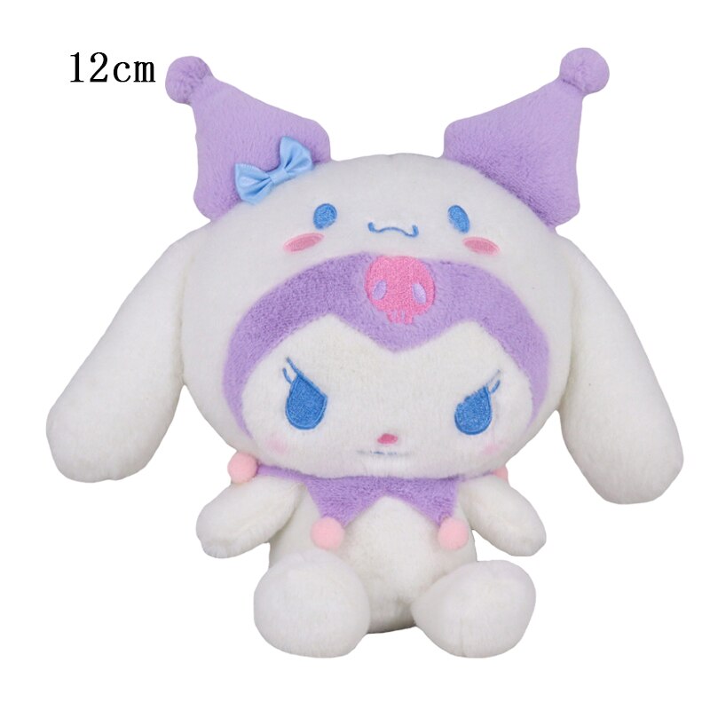 10-15cm Sanrio Plush Stuffed Animal Plushies Toys Cartoon Anime Figure Kuromi My Melody Cinnamoroll Cute Dolls Baby Birthday Gifts Kawali Decor