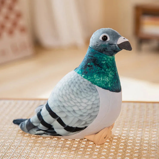 Realistic Pigeon Plush Toy High Quality Gray Bird Stuffed Animal Life-like White Dove Plushies Home Decor Model Collection Birthday Christmas Gifts