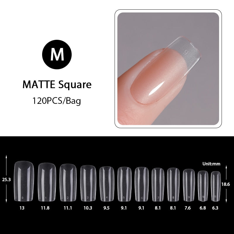 Press on Nails Coffin Nail Tips Clear Full Cover Fake Acrylic UV Gel Nails Extension System Oval Almond Sculpted False Nail Tips