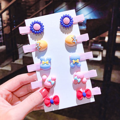 10PCS/Set New Girls Cute Cartoon Ice Cream Unicorn Hair Clips Kids Lovely Hairpins Headband Barrettes Fashion Hair Accessories