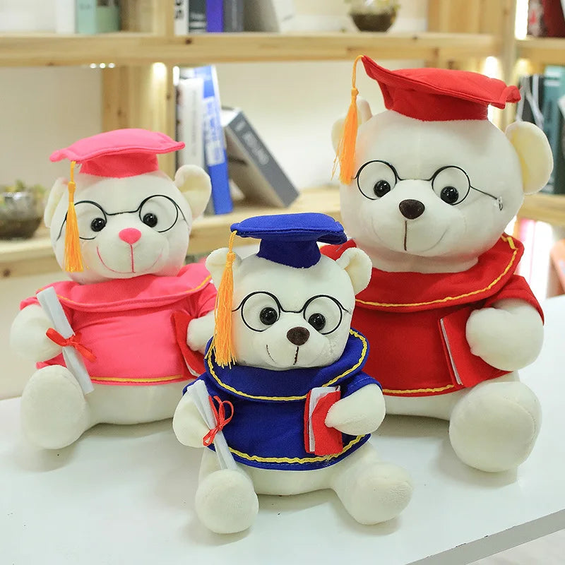 Graduation Bear 18cm Teddy Bear Plush Toy Hat Book Dr. Doctor Stuffed Animal Congratulations Graduation Gifts