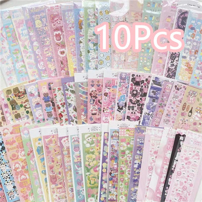 10pcs/20pcs/30pcs Random Sticker Pack Laser Decorative Kawaii Album Stickers Korean Stationery DIY Material