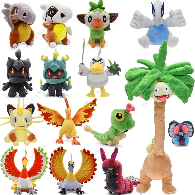 Pokemon Plush Toys Anime Cubone Ho-Oh Lucario Scorbunny Exeggutor Scolipede Wooper Butterfree Soft Stuffded Plushie Kids Gifts