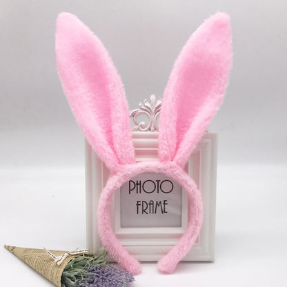 Cute Plush Bunny Ears Hair Bands Soft Rabbite Ears Easter Adult Headbands for Women Girls Anime Cosplay Party Hair Accessories