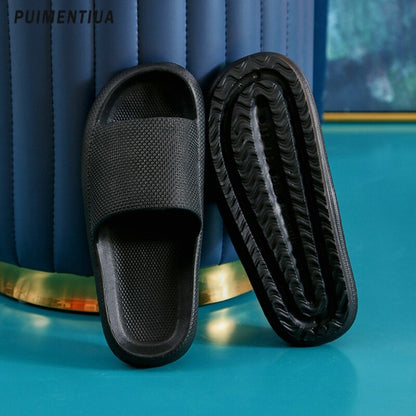 Women Slippers Beach Slides Cartoon Bear Flip Flops Men's Thick Sole Indoor Bathroom Anti-Slip Shoes Summer Couple Sandals