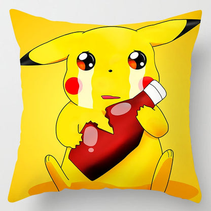 45x45cm Pokemon Cushion Cover Pikachu Meowth Poke Ball Charmander Kawaii Anime Pillowcase Anime Figure Decor Sofa Pillow Cover