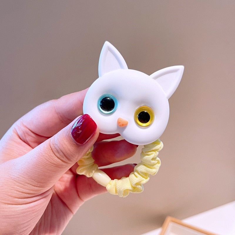 New Women Cute Cat Rubber Bands Elastic Hair Bands Korean Headwear Children For Girls Lovely Hair Accessories Ornaments