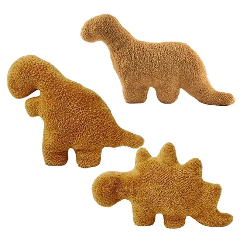 Dino Chicken Nuggets Plush Stuffed Toy Soft Dinosaur Chicken Nuggets Sofa Pillow for Birthday Gifts Creative Theme Party Decor