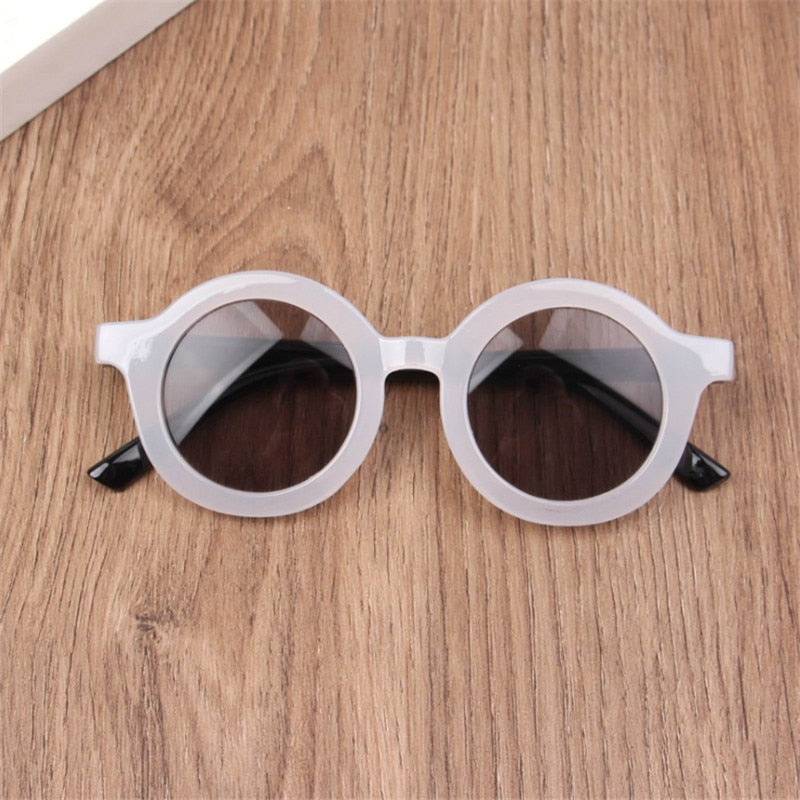 New Fashion Children's Sunglasses Infant's Retro Solid Color Ultraviolet-proof Round Convenience Glasses Eyeglass For Kids