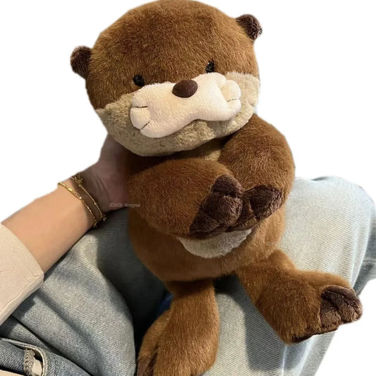 Kawaii Otter Doll Action Figure Pendant Plush Toy Anime Cute Realistic Soft Ermine Otter Cartoon Christmas Gift