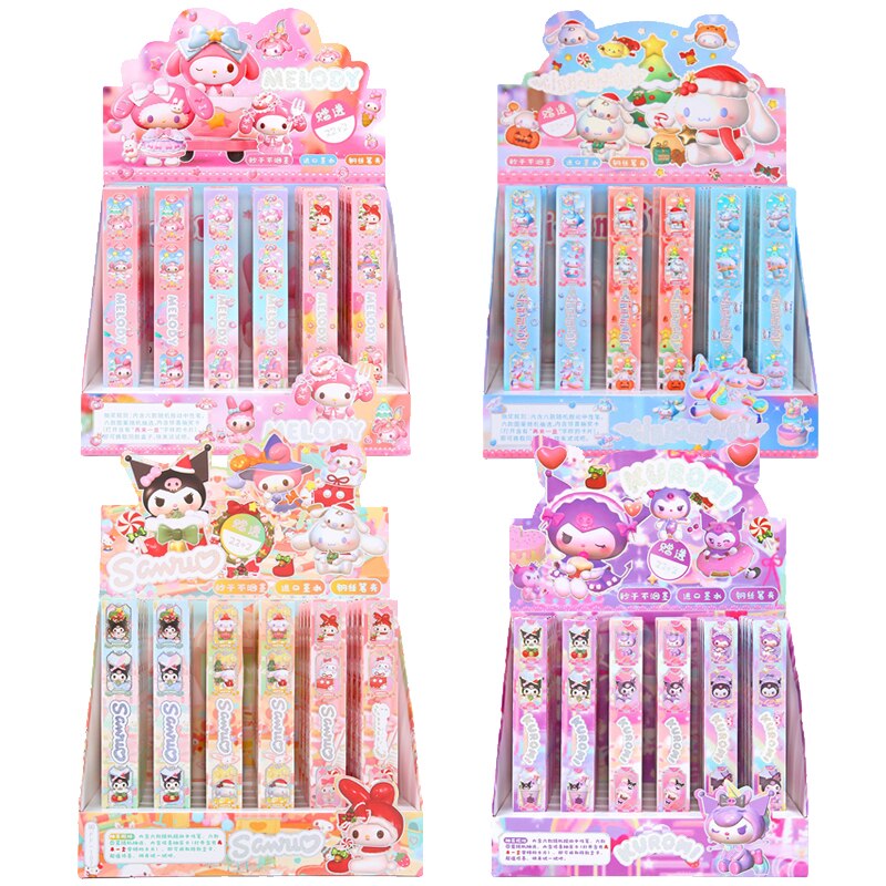 24pcs Sanrio Neutral Pen Cute Hello Kitty Melody Kuromi Cinnamoroll Roller Ball Pens Office School Supplies Stationery Wholesale