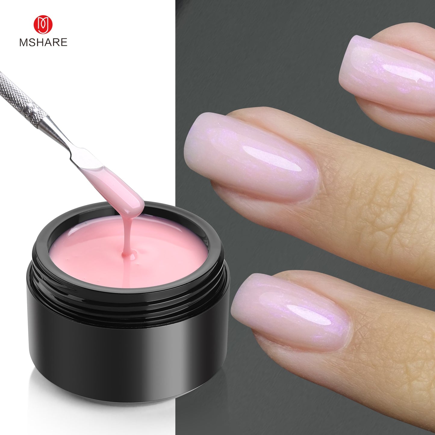 MSHARE Milky White Builder Nail Extension Gel in A Bottle 10ml Self leveling Nails Quick Building Clear Pink UV Led Gel