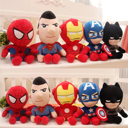 DC & Marvel Plush Toys 27cm Spiderman Stuffed Animal Batman Plushies Superman Iron Man Captain America Baby Yoda Disney Movie Avengers Super Hero Birthday Gift