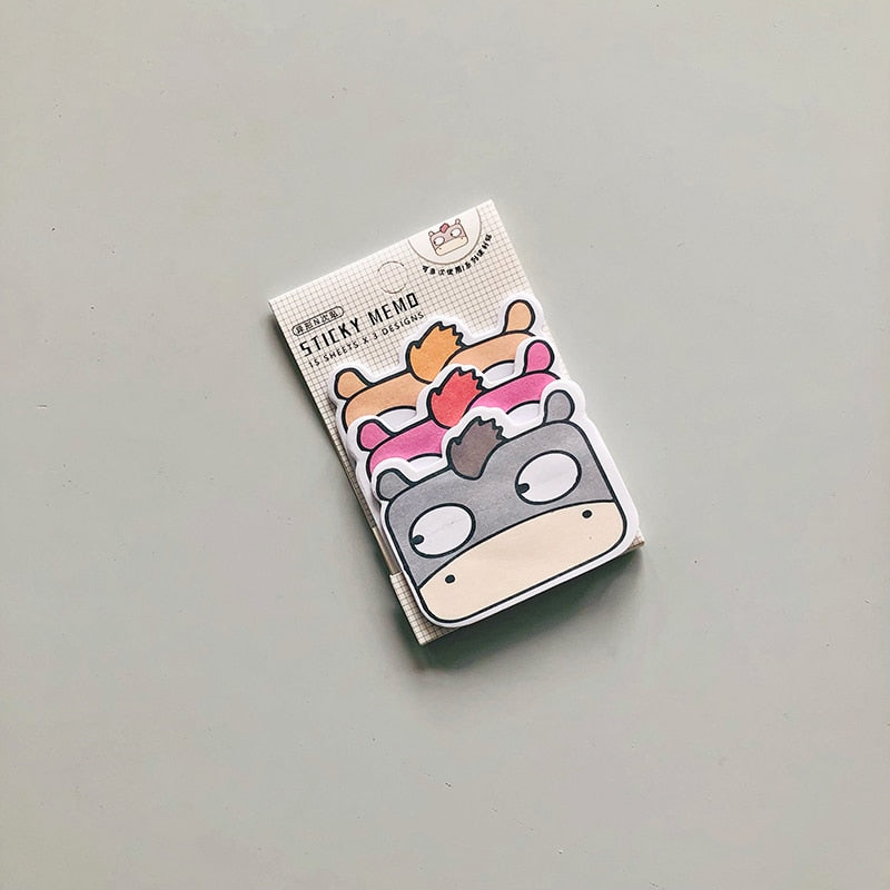 45 Sheets/Pack Kawaii Penguin Pig Bear Cat Memo Pads Student Stationery School Office Supply