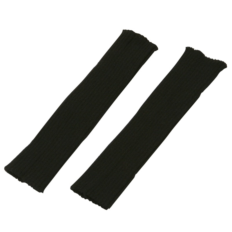 Japanese Lolita White Black Leggings Leg Warmers Women Girls Kawaii Knitted Socks Boot Cuffs Warm Foot Cover