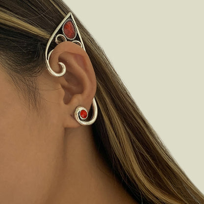 Punk Fairy Ear Cuff Goth Earring Dark Elf Ear Clip Earrings For Women Retro Silver Color Hip Hop Halloween Party Jewelry Gift