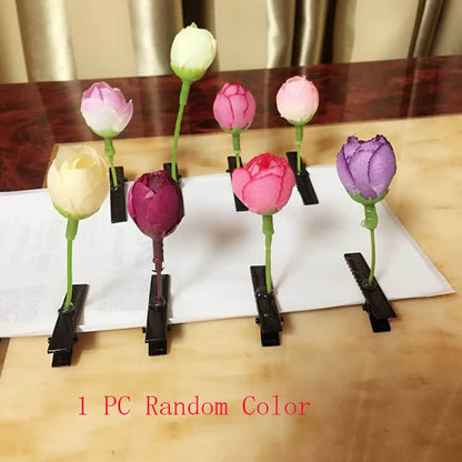 1PC Funny Show Bean Sprout Bobby Hairpin Flower Plant Hair Clips For Kids Girls Women Hair Styling Tool