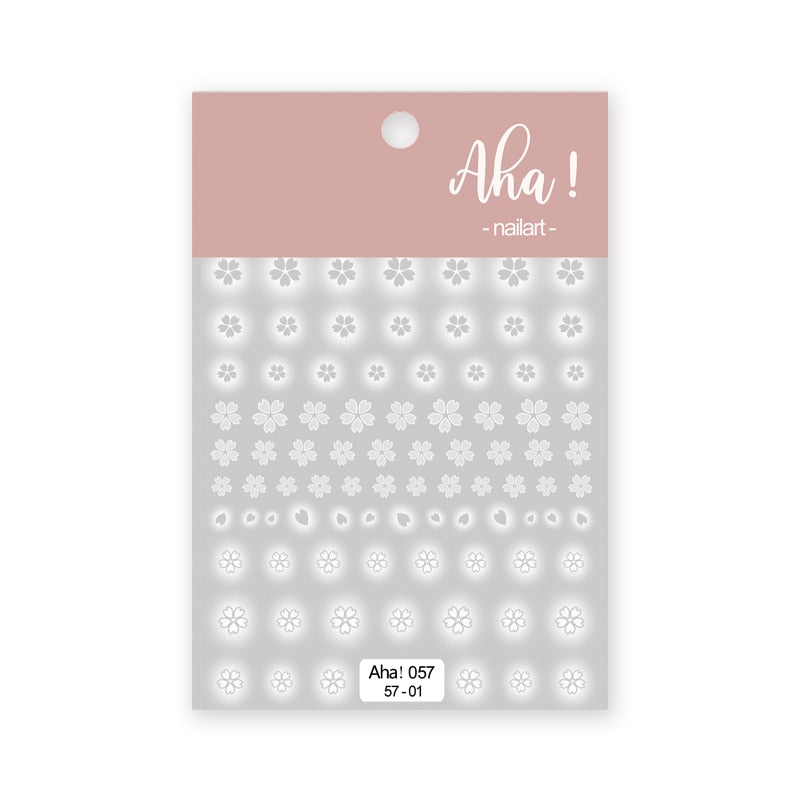 1Sheet Korean White Cloud Blue Nail Art Sticker 3D Star Moon Decal Pure Twilight Self-adhesive Manicure Slider Accessories RE#53