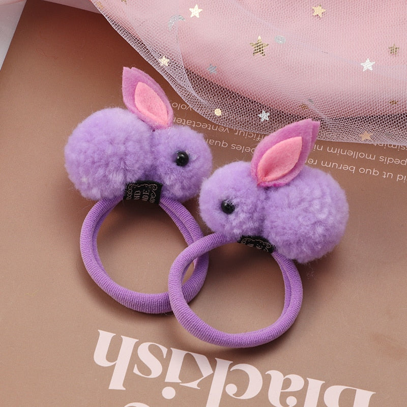 2Pcs New Cartoon Animals Hair bands Girls Nylon Elastic Rubber Band Hair Ring Headbands Cute Kids Headwear Hair accessories Gift