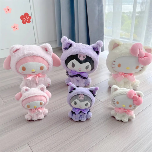 Pochacco Plush Toy Sanrio Stuffed Animal Kuromi Plushies My Melody Hello Kitty Pompompurin Cute Kawaii Japanese Soft Doll Children's Kids Birthday Gift